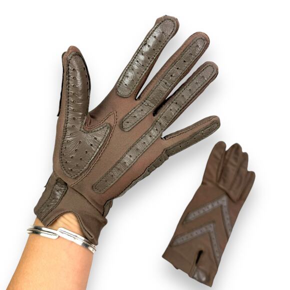 ❌SOLD❌1970's ARIS ISOTONER taupe brown leather motorcycle gloves - Picture 5 of 15